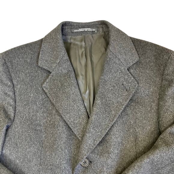 Franco's Mens XL Vintage 100% Cashmere Karamai Full Length Dress Coat Charcoal - Picture 5 of 16